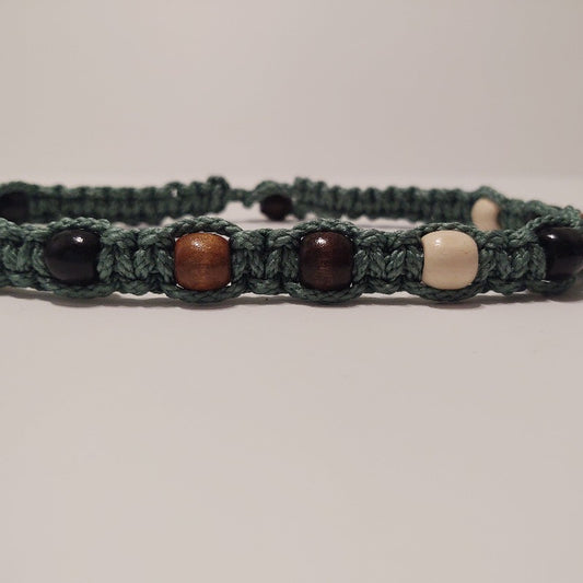 Macrame necklace wooden beads