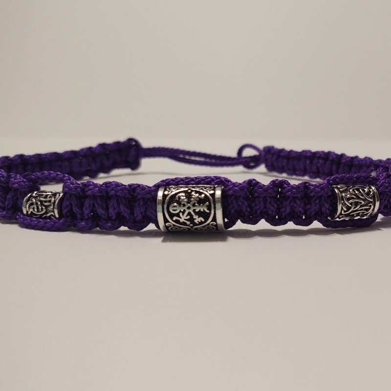 Macrame necklace metal beads