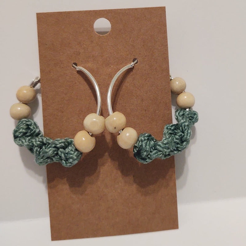 Macrame Earrings - Double Beaded