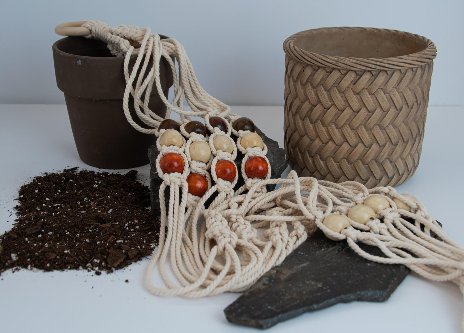 cotton macrame plant hanger