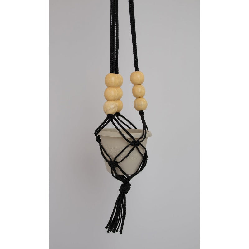 beaded macrame plant hanger
