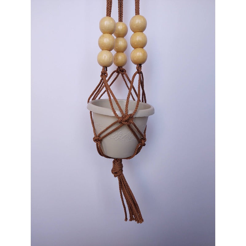 beaded macrame plant hanger