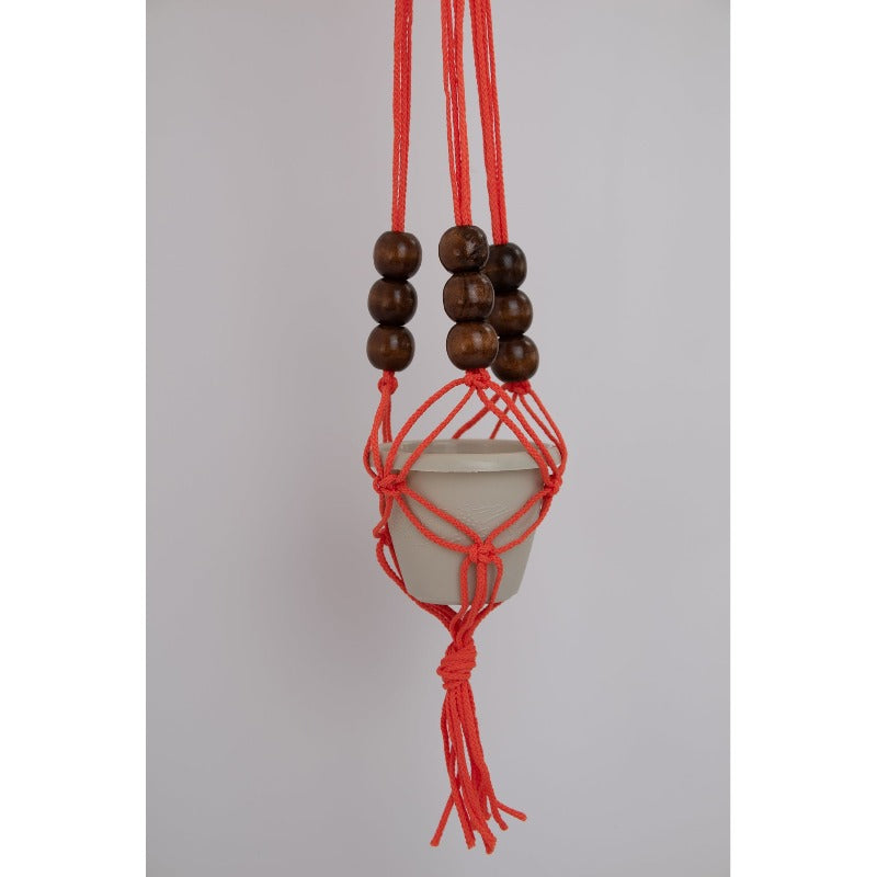 beaded macrame plant hanger