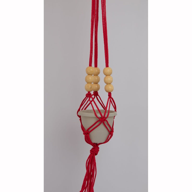 beaded macrame plant hanger