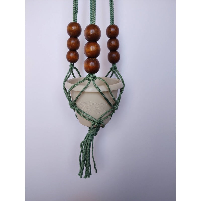 beaded macrame plant hanger