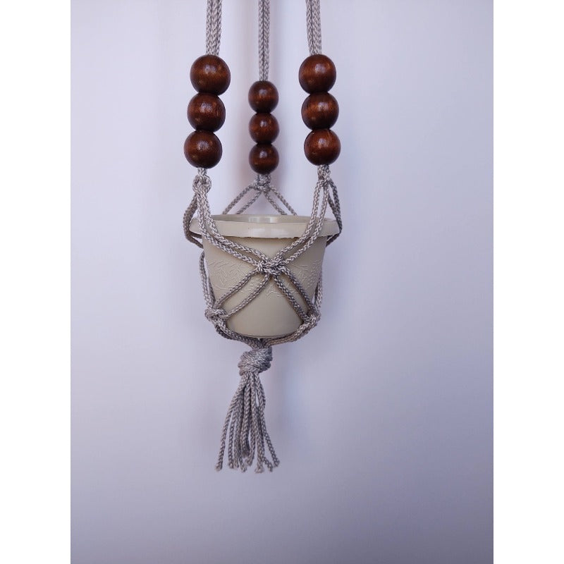 beaded macrame plant hanger