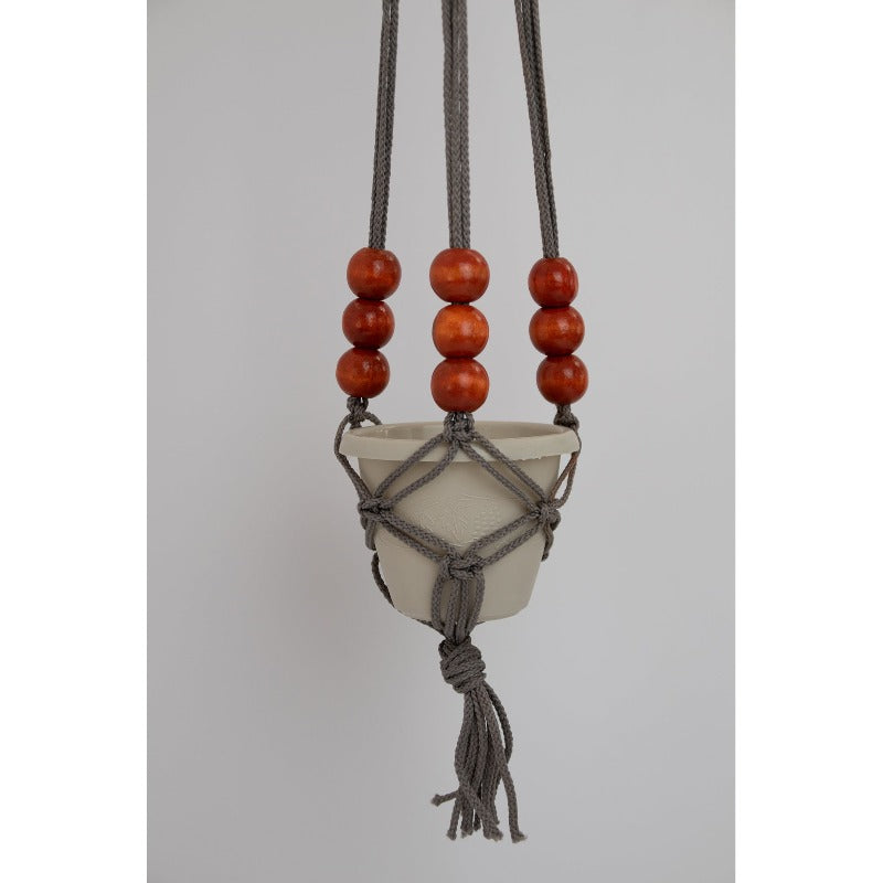 beaded macrame plant hanger