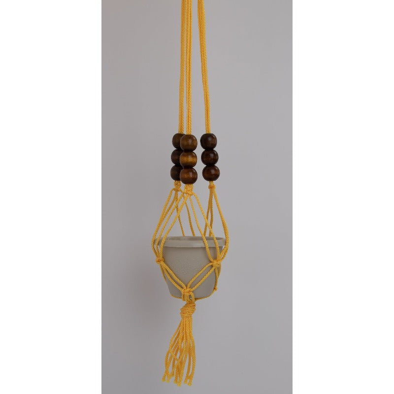 beaded macrame plant hanger