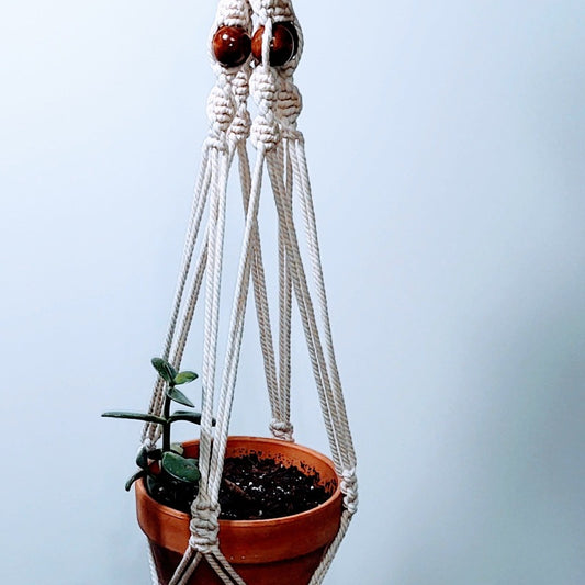 cotton beaded macrame plant hanger