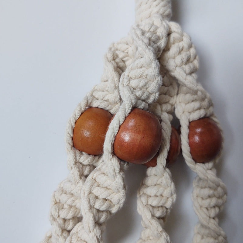 macrame beaded cotton plant hanger