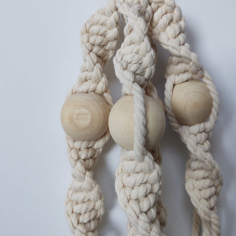 beaded cotton macrame plant hanger