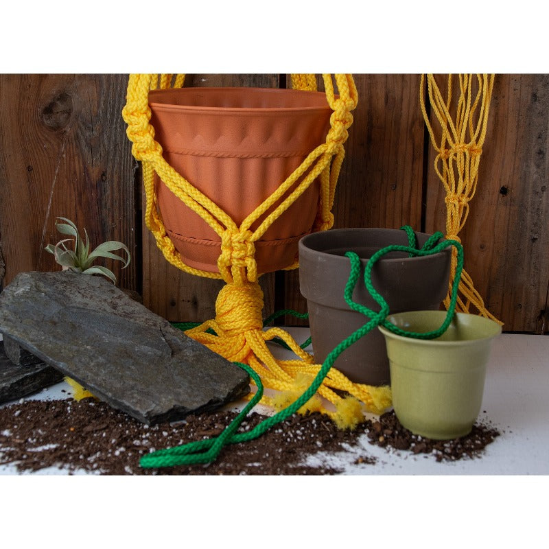 Outdoor macrame plant hanger