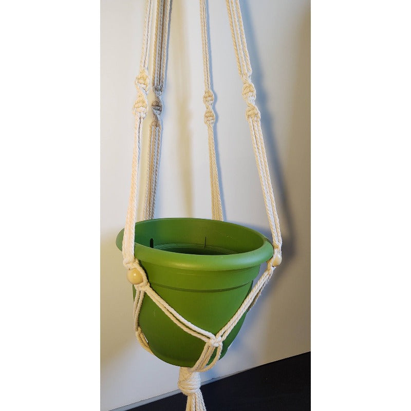 natural cotton beaded macrame plant hanger